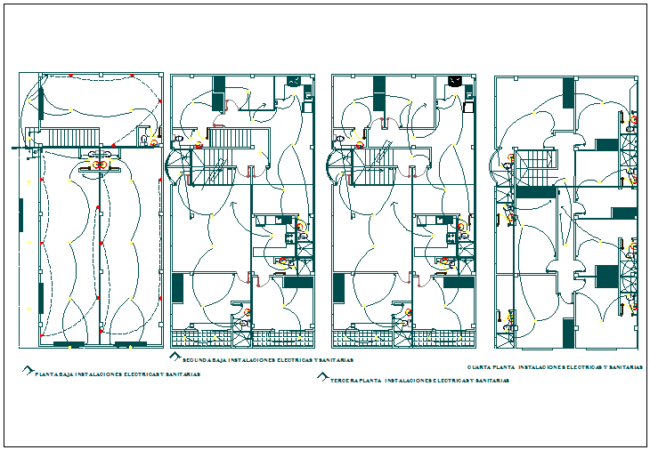 Electrical layout plan of a office dwg file