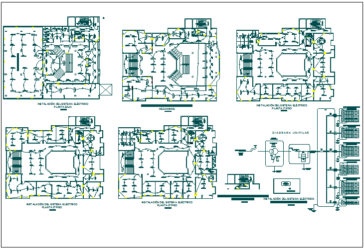 Electrical layout plan of a office dwg file