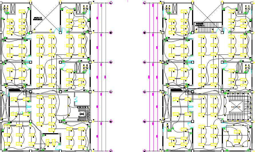 Electrical layout plan of a office dwg file