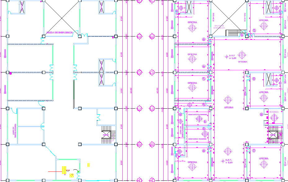 Electrical layout plan of a office dwg file