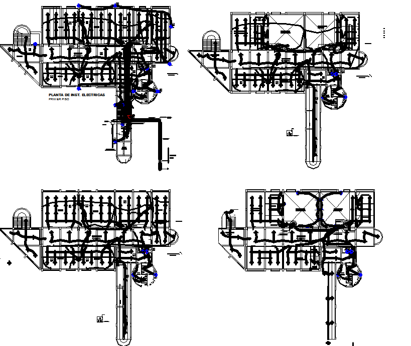 Electrical layout plan of a school dwg file