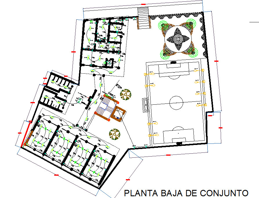 Electrical layout plan of a school dwg file