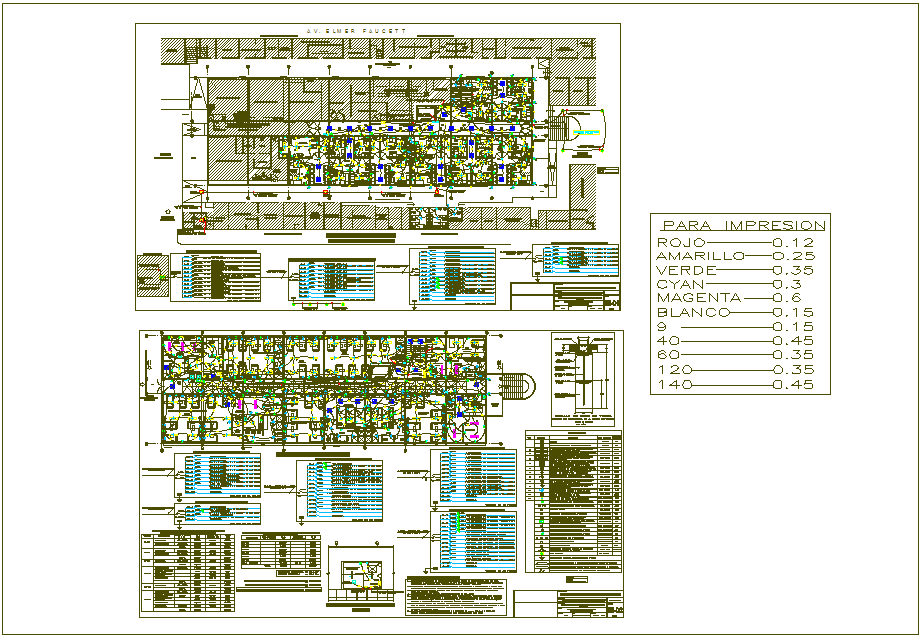 Electrical line view with its legend for hospital design view dwg file
