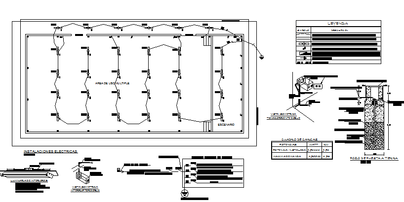 Complete electrical layout plan for DWG drawing file
