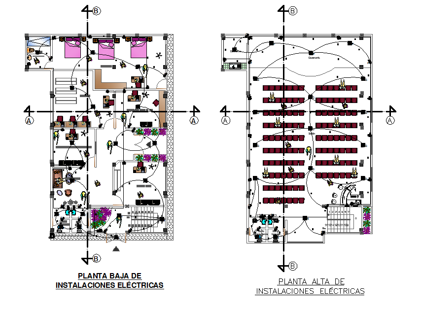 Electrical Building Wiring Layout plan in DWG File