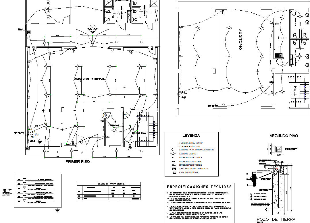Residential Building Electrical Layout in DWG File