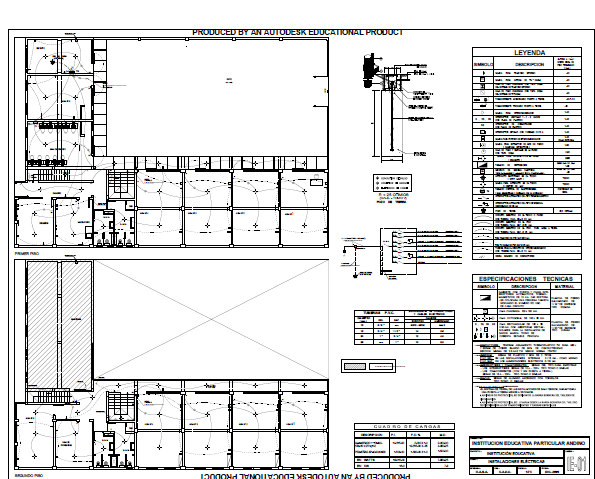 Electrical installation layout in drawing DWG File