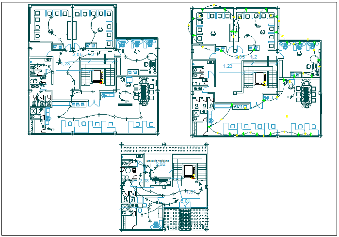 Electrical plan layout detail view dwg file