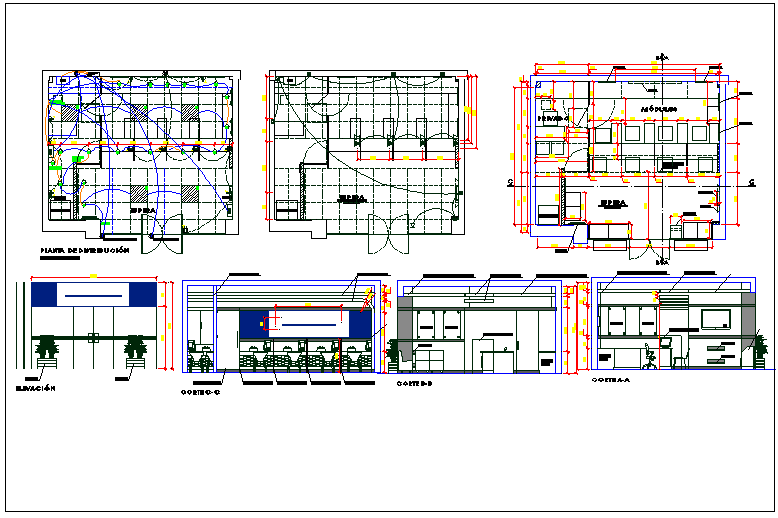 Electrical plan layout detail view dwg file
