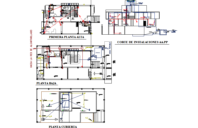 Electrical plant average housing plan detail dwg file