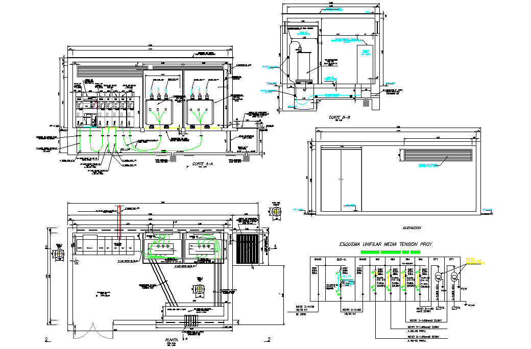 Electrical Substation Plan and Section DWG File View