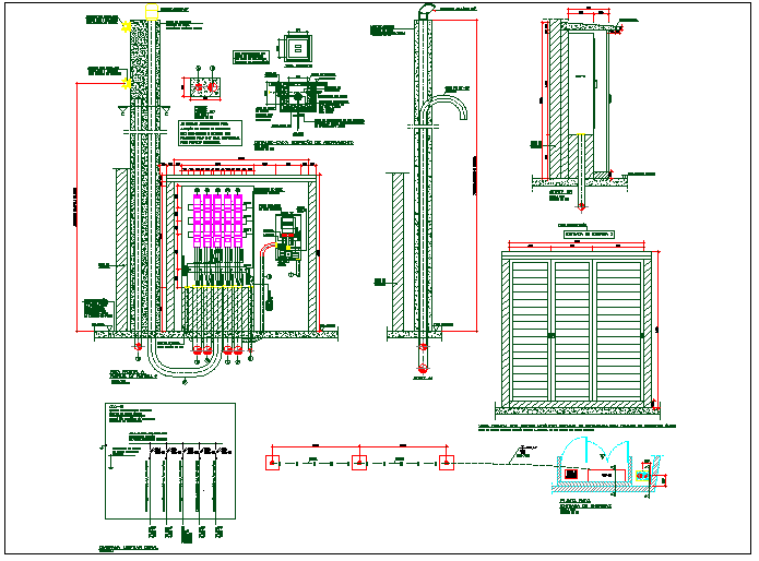 Electrical unit and system plan view detail dwg file