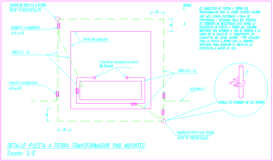 Electrical view of transformer pad dwg file
