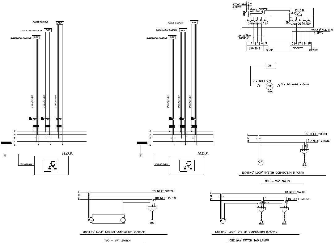 Electrical Details in AutoCAD, dwg file.