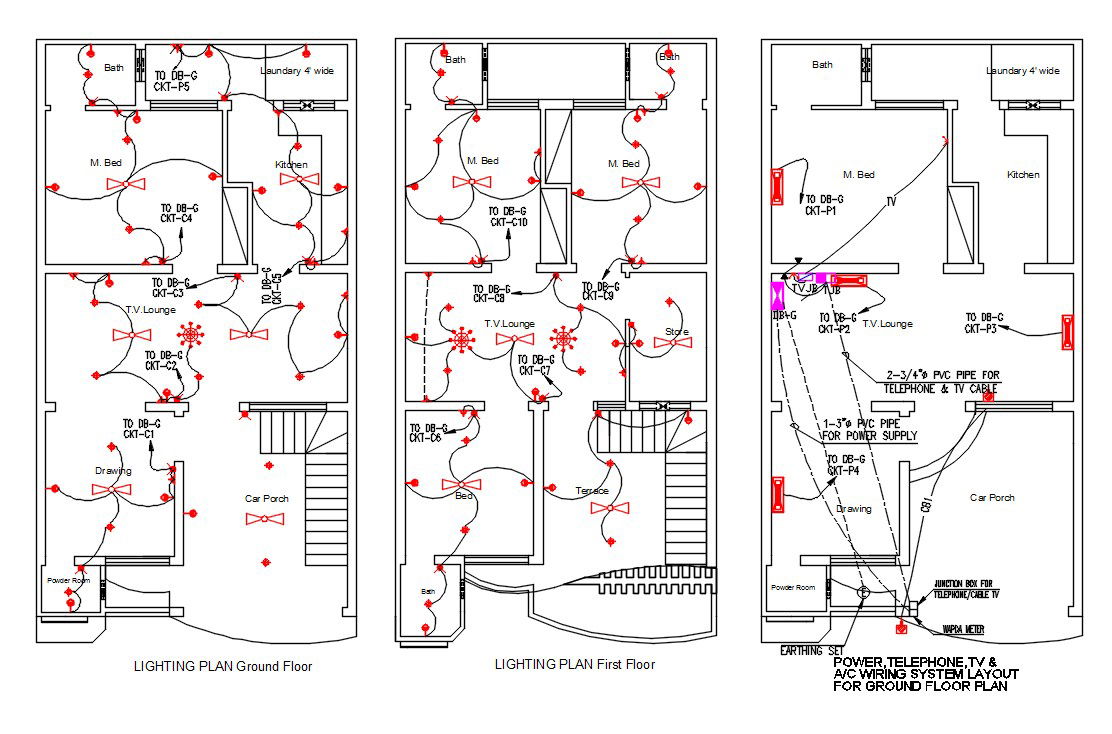 House Wiring DWG File Layout for Efficient Electrical Planning