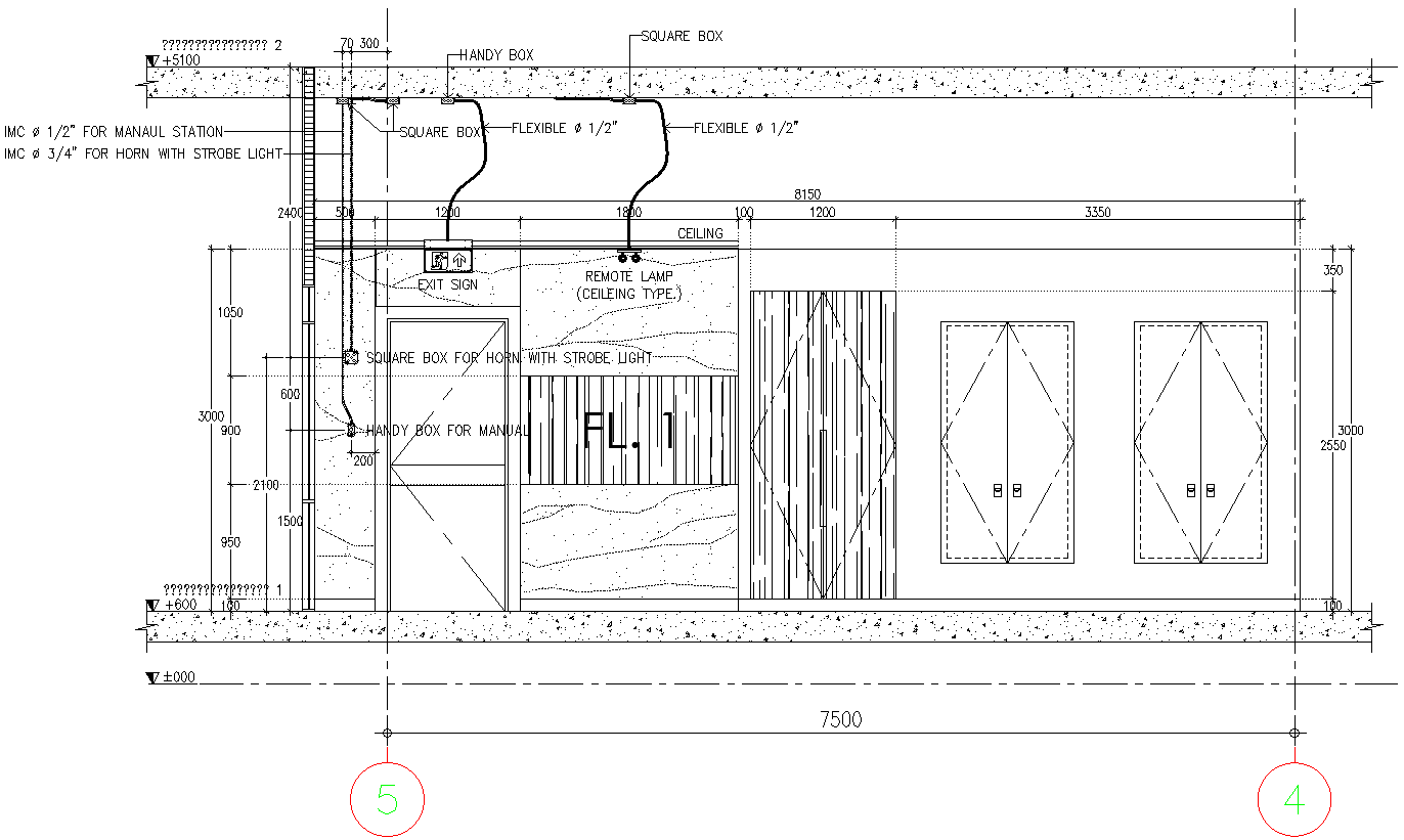 Electrical layout design for control room in CAD File 