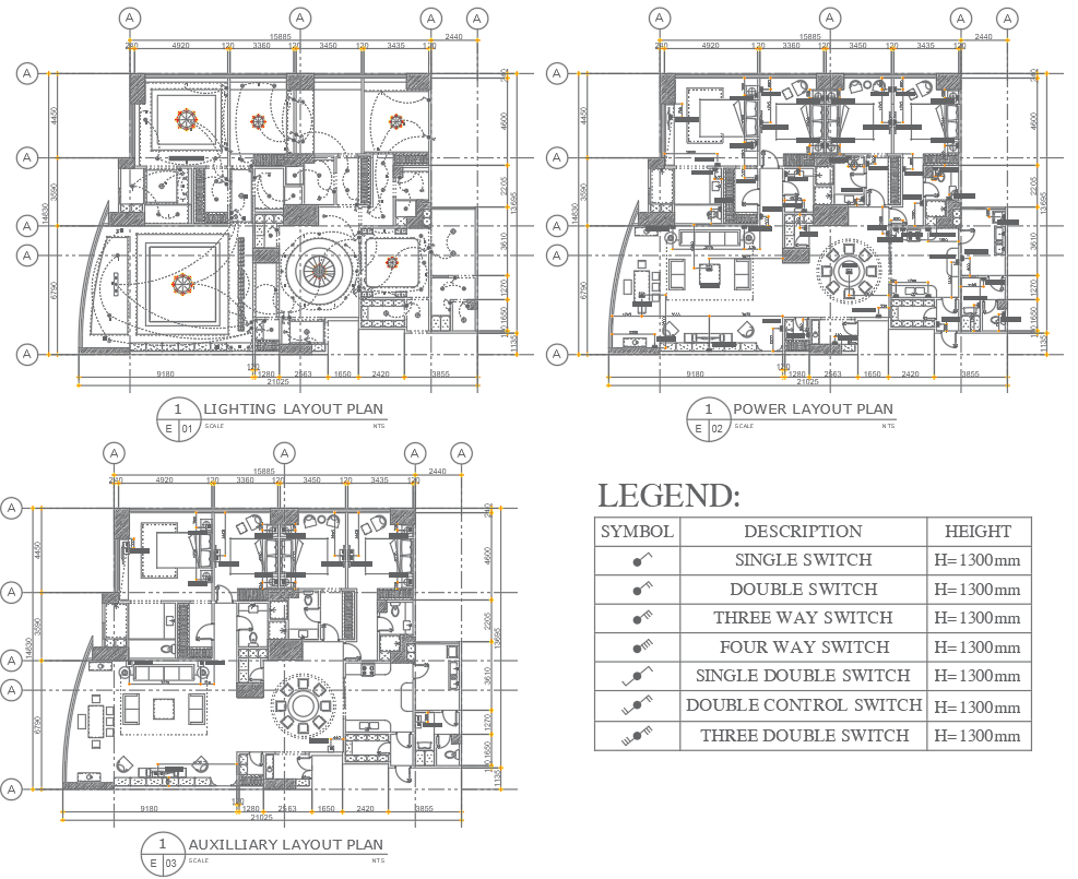Electrical Layout detail of Residential House In AutoCAD File