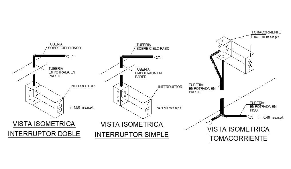 Electrical Main Board Isometric Elevation Drawing Free Download DWG File