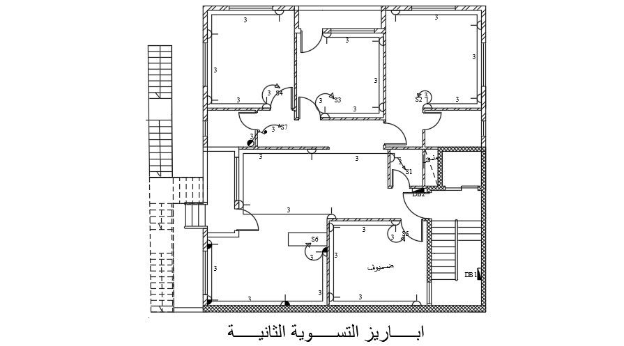Electrical Plan Of 13x14 Meter First Floor Apartment Plan AutoCAD File