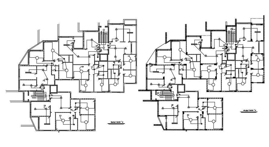Electrical Plan Of 28x30 Meter Apartment Plan AutoCAD File