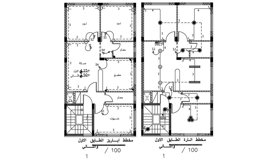 Electrical Plan Of 8x15 Meter House Plan AutoCAD File