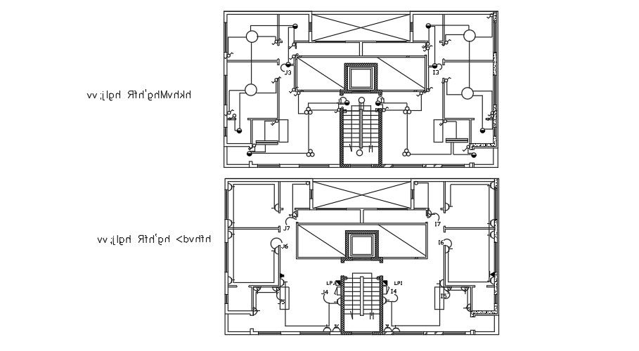 Electrical Plan Of Sixth And Seventh Floor Apartment Plan AutoCAD File