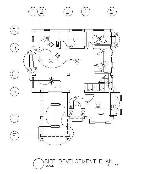 Electrical and Site Development Plan Section Details for House
