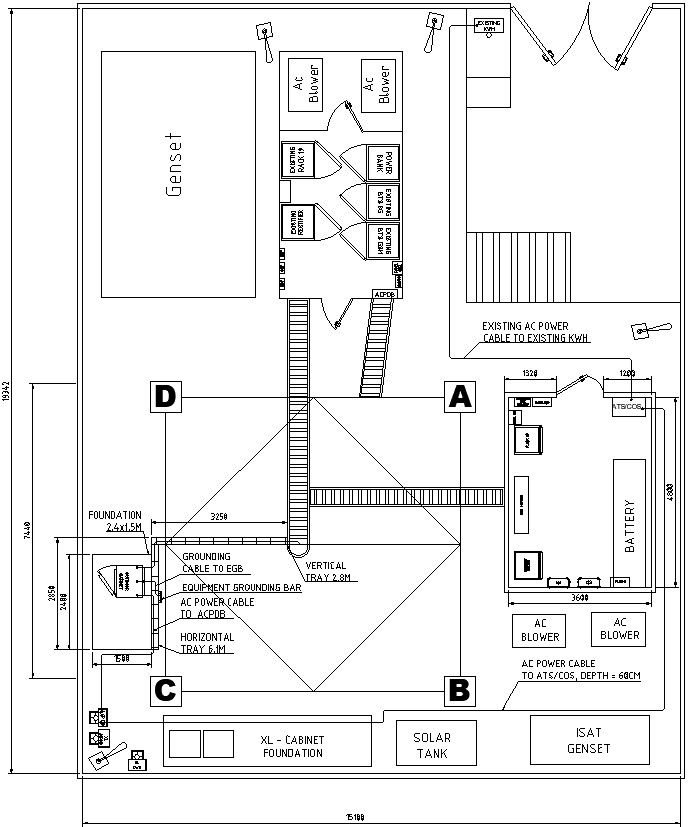 Electrical cable layout details in AutoCAD, dwg file.