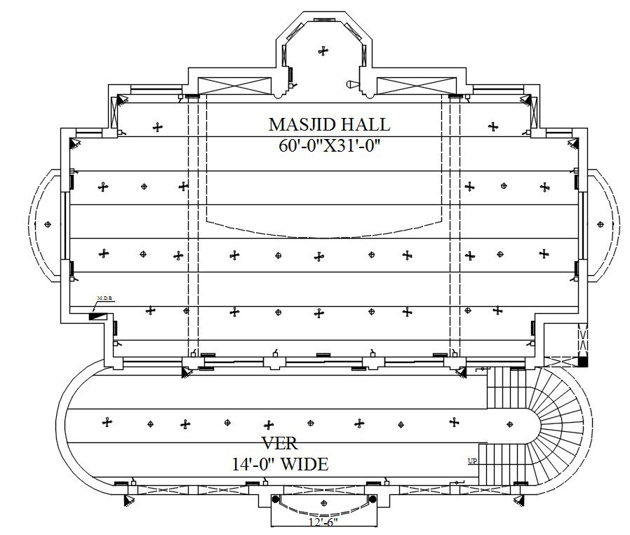 Electrical equipment fitting points details of the mosque in AutoCAD 2D drawing, CAD file, dwg file