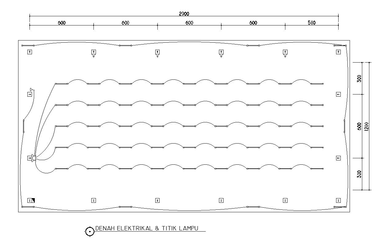 Electrical layout plan and light point details in AutoCAD 2D drawing, CAD file, dwg file