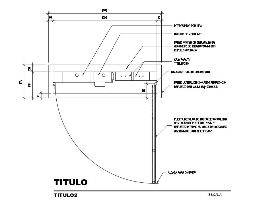 Electrical meter plan is given in this Autocad drawing file. Download now.