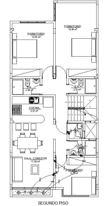 Detailed AutoCAD Drawing of Second Floor Electrical Outlet