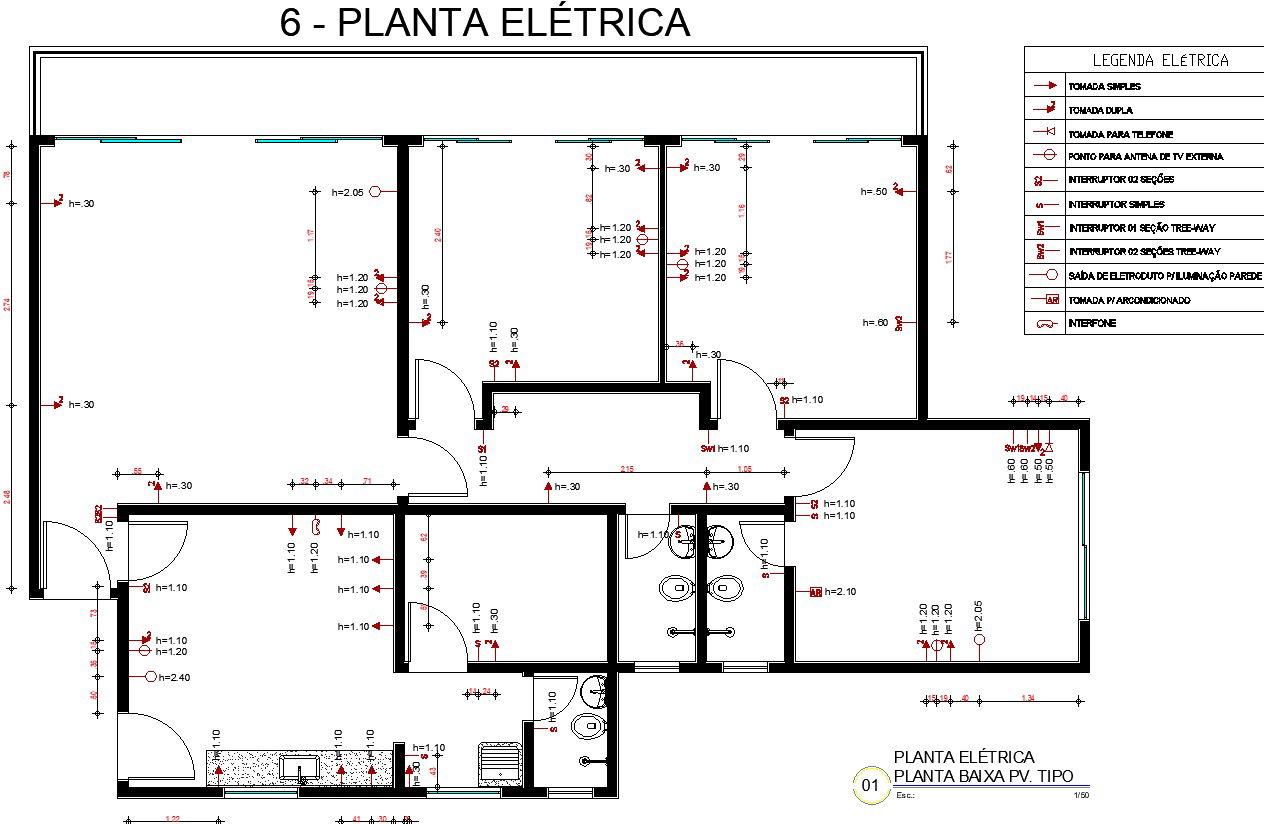 Electrical plan for electrical points.