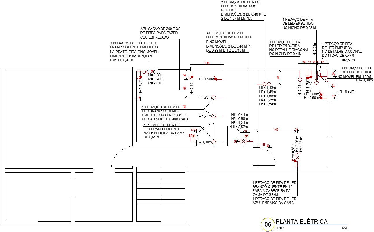 Electrical plan layout with detailing.