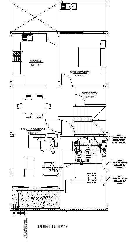 2D Electrical Circuit Line Drawing in AutoCAD DWG Format