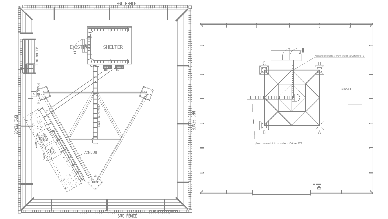 Electric room design with BRC Fencing, Download DWG file.
