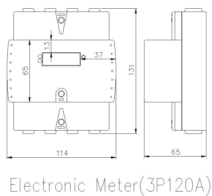Detailed Electronic Meter CAD File AutoCAD 2D DWG Design Plan