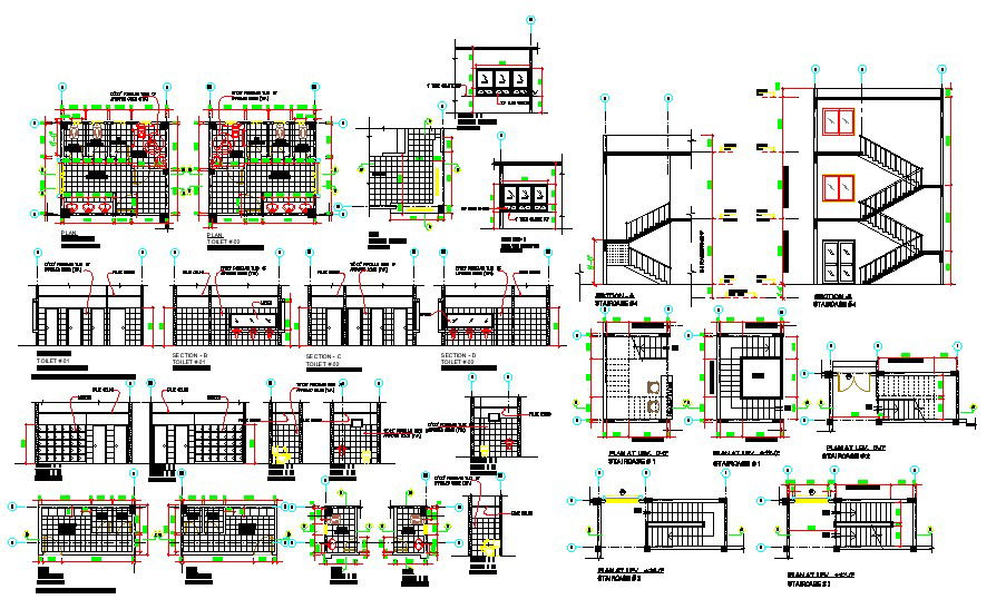 Elevate Your Designs with Autocad DWG Toilet and Staircase Details