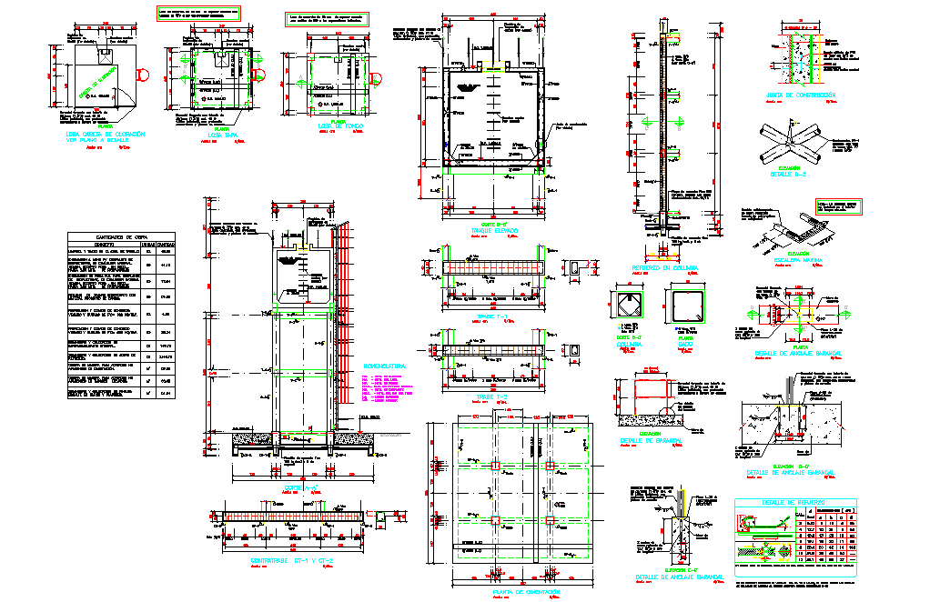 Elevated tank plan and section layout file