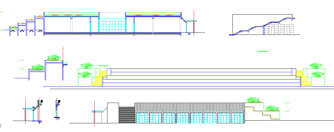 Elevation & Section Design DWG file