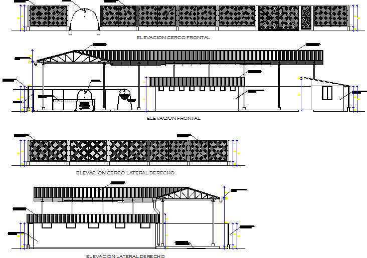 Elevation Banana packing plant detail dwg file