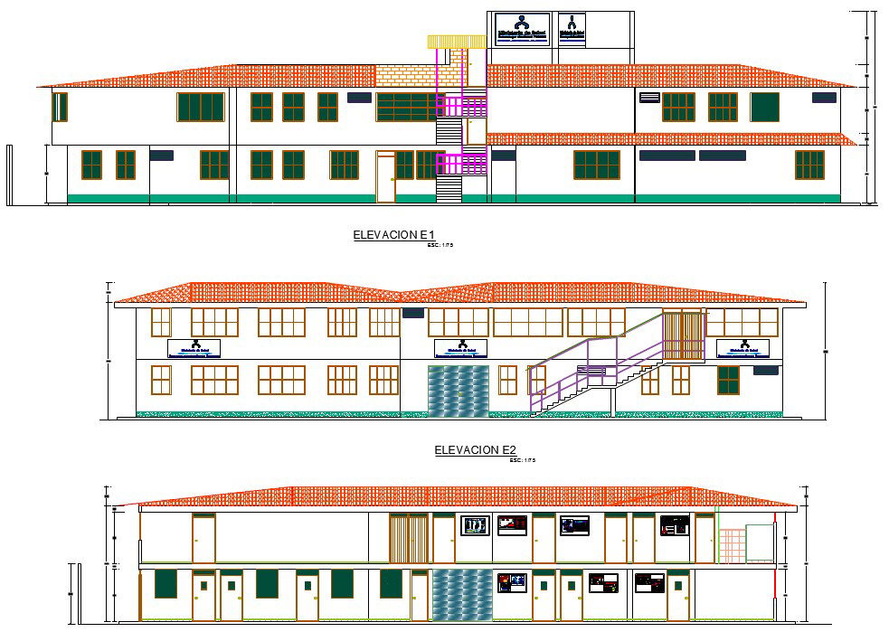 Elevation Design of School Project detail