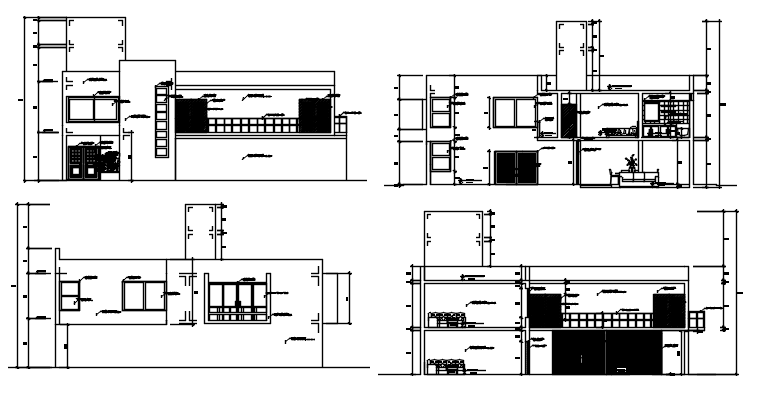 Elevation Drawing of house design in autocad