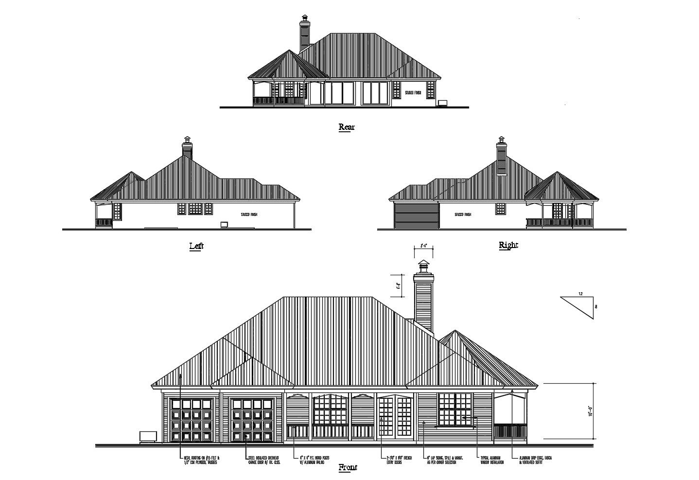 Elevation Drawing of the house in dwg file