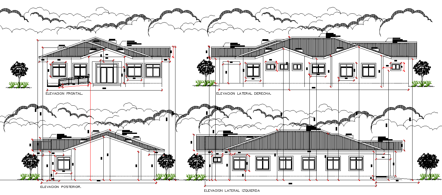 Elevation Jaramillo communal house layout file