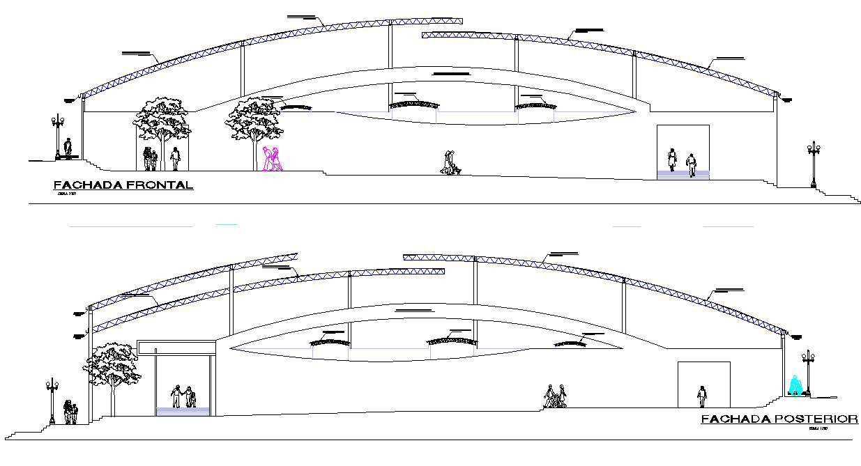 Elevation Mercado commercial autocad file