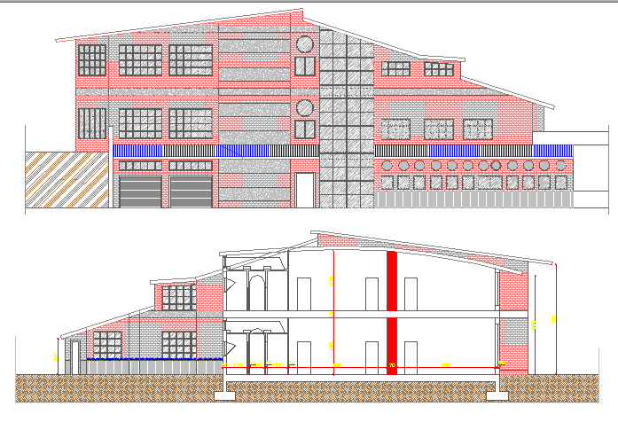 Elevation Plan of Single Family House dwg file