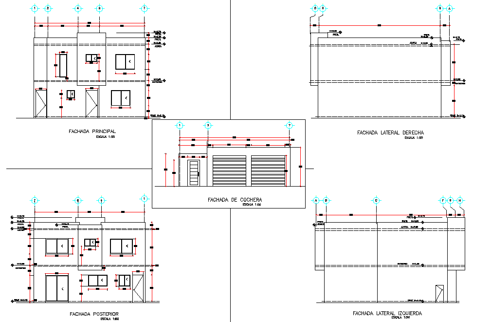 Elevation Project executive home autocad file