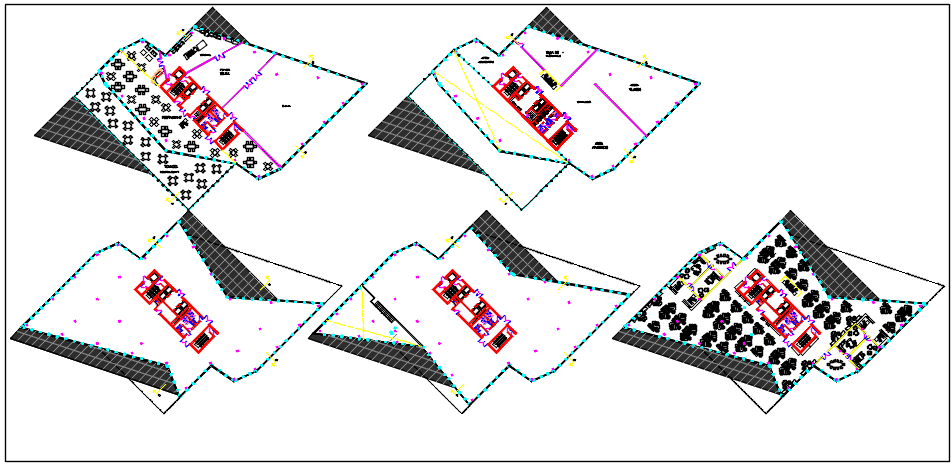 Elevation and Center line plan detail dwg file