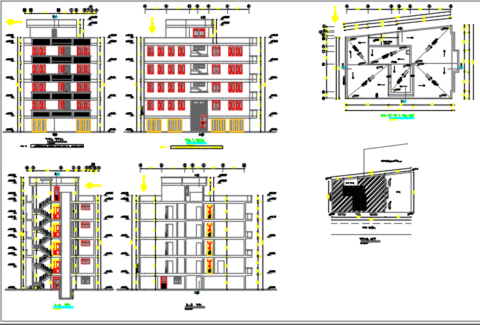 Elevation and Section plan detail dwg file